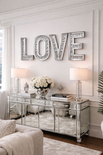 Crystal mirror glass letter - crystal,
