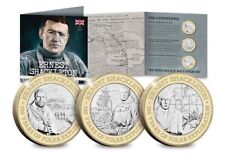 2021 JERSEY ERNEST SHACKLETON 2 TWO POUND COIN SET BU UNC