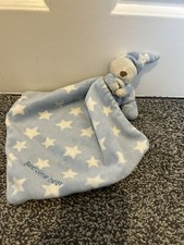 Mothercare Bedtime Bear Teddy BLUE Stars Comforter Soft Cuddly Baby Toy