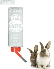 CLASSIC GIANT 1.1 LTR DRINKING WATER BOTTLE SMALL ANIMAL RABBIT GUINEA PIG HUTCH