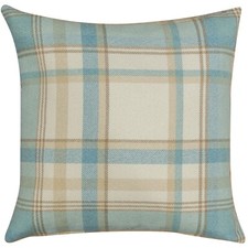 Tartan Check Cushion in Duck