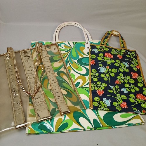 60s 70s vinyl tote - vinyl, bags
