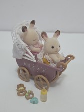Sylvanian Families Chocolate Rabbit Twins Old Pram Set