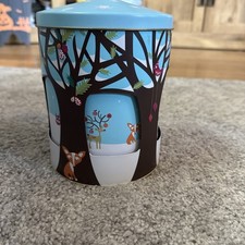 Marks Spencer Xmas Winter Woodland Winterland Musical Rotating Biscuit Tin Empty