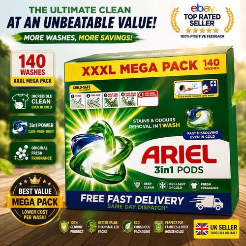 Ariel pods detergent capsules - ariel,