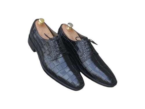 Handmade men black - handmade, crocodile