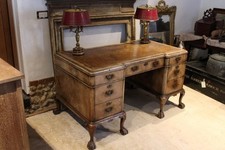 Desk stunning Queen Anne inspired Walnut 3 part c1910
