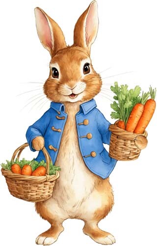 Peter rabbit carrot wall art - wall,