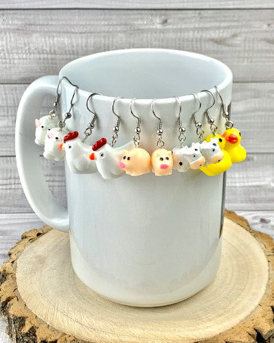 Farm animal earrings - farm, earrings/
