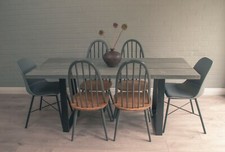 Solid wood hand-made dining table by DJT Design for loft apartments, penthouses.