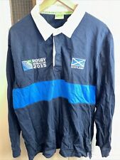 Rugby World Cup 2015 Scotland Navy Polo Shirt Size Men's XL  - Long Sleeve