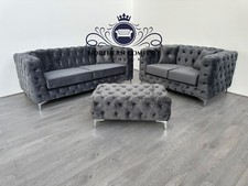 Rocky Velvet Chesterfield Sofa