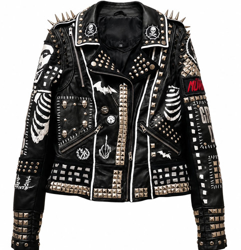 Handmade black studded punk - handmade,