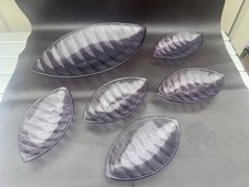 Vintage Fostoria Set Of Purple Snack/Sweet Dishes 1 Large & 5 Small