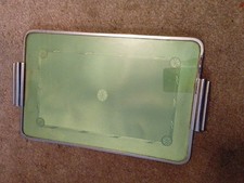 An Art Deco Guilloche Style Chrome And Glass Dressing Table Tray
