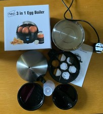 NEO Electric Egg Boiler Poacher Steamer Omelette Maker 3 in 1 Egg Boiler, used