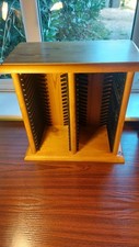 CD STORAGE RACK VINTAGE PINE FOR 40 CDs. 2 BAYS. 36 x 37 x 19 cm