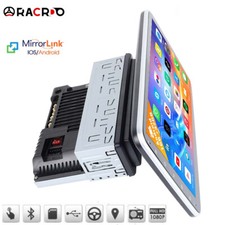 Single 1 DIN Car Stereo Radio Rotatable 10.1" Android 13 Touch Screen GPS Wifi