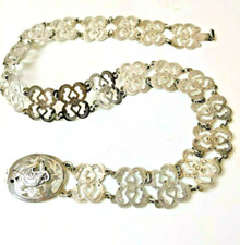 RARE Solid Sterling Silver SIAM Etched Engraved BELT Mermaid Queen Buckle 32" L