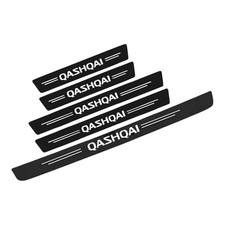 Carbon Fibre Door Sill Protectors 5PCS Set Scratch Guard Overlay for Qashqai