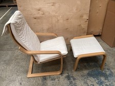 POÄNG Rocking-chair and Footstool in birch veneer