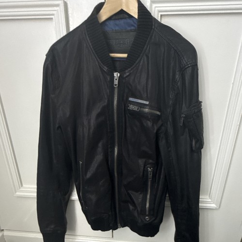 Superdry men black - superdry, leather