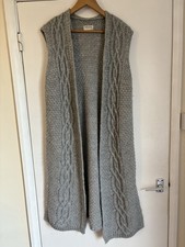 M&S Indigo Collection Women's Long Waistcoat Grey Size 12