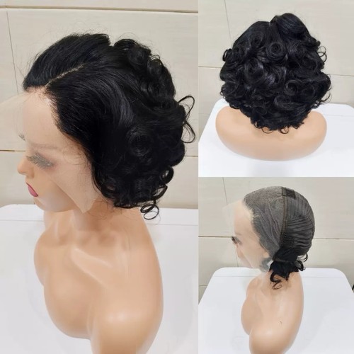 Short curly lace front - lace, wig