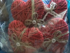 Wicker Valentine 4 Pc Heart