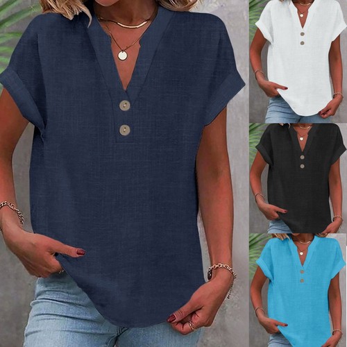 Womens cotton linen neck - womens,
