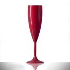 Red Plastic Champagne Flutes and Wine Glasses - Polycarbonate - Catering Quality
