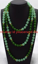 New Handmade Natural 8mm Green Jade Gemstone Round Beads Necklace 36-100in Long
