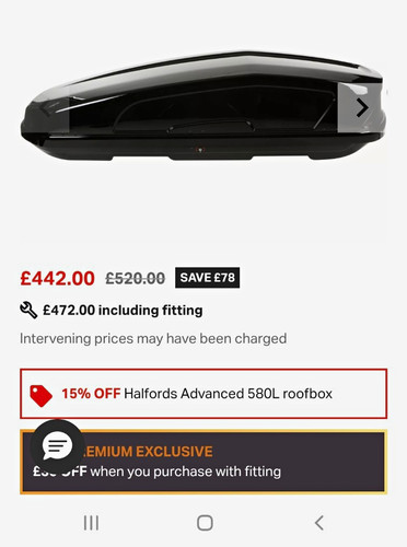 Halfords advance 580l roofbox - ,