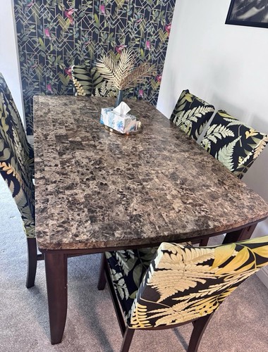 Dining table and chairs - and,