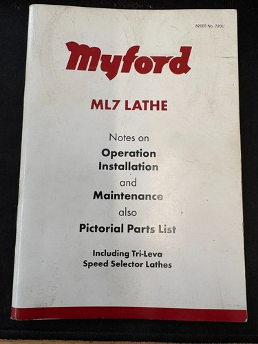 Used myford ml7 lathe manual - lathe,