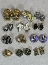 Job Lot Vintage Clip On Earrings Mixed Lot 12 Pairs Costume