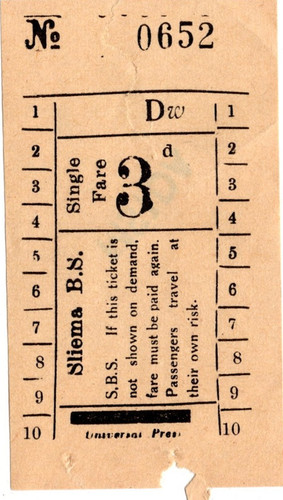 Bus ticket malta sliema - bus, malta: