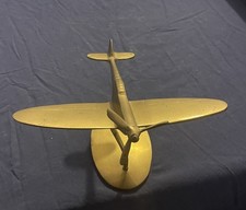 Large Brass Model of Spitfire 20cm x 17cm