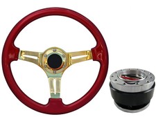 Red Gold TS Steering Wheel + Quick Release boss for MAZDA