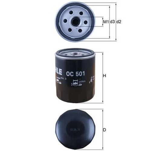 Oil filter oc501 mahle - oil,
