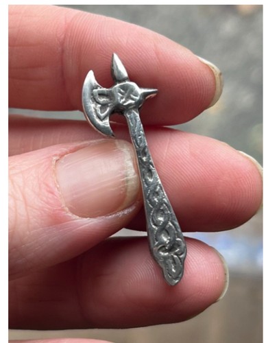 Viking axe brooch pin sterling - brooch,