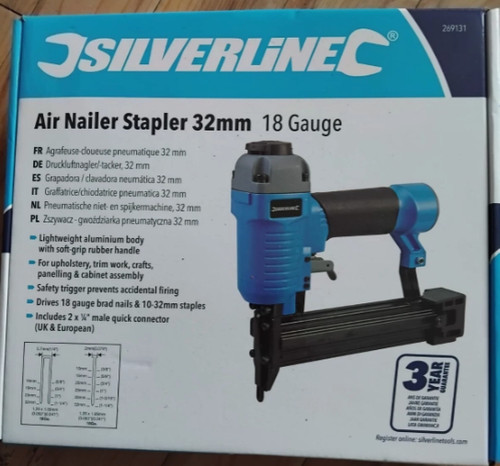 Silverline air nailer stapler - silverline,