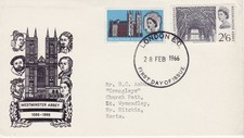 GB Stamps First Day Cover Westminster Abbey FDC, religion, worship, King  1966