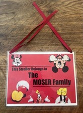 Disney Stroller & Scooter Name Tag - Personalized Family ID Sign: Moser