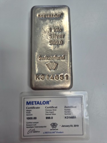 Metalor 1kg 999 fine silver - metalor,