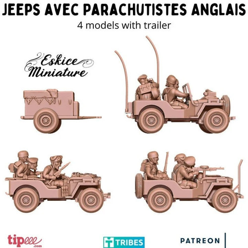 Wwii paratroopers jeeps set - wwii,