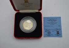 50p 1987 Isle of Man Christmas Silver Proof Fifty Pence D Die Coin COA + BOX