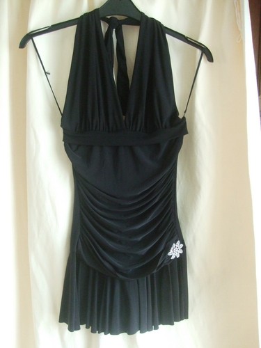 Girls black mini ruched - , dress