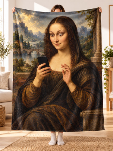 Funny mona lisa - funny, printed