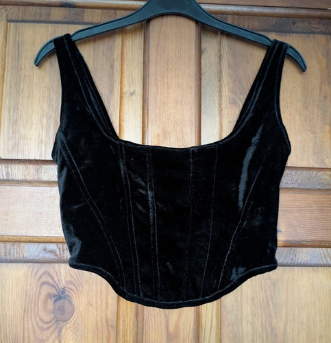 Primark black velvet corset - black,